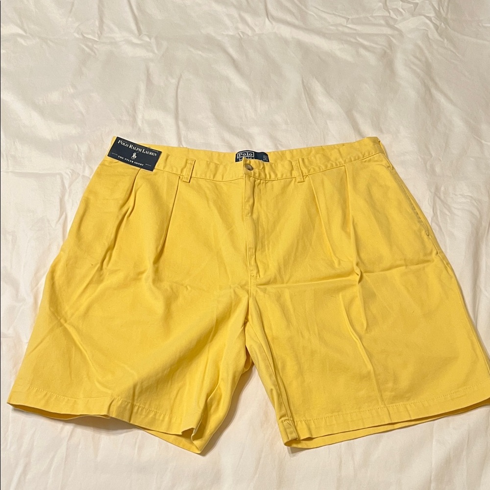 Polo by Ralph Lauren Bright Yellow Men's Flat Front Shorts